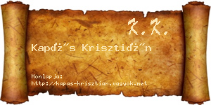 Kapás Krisztián névjegykártya